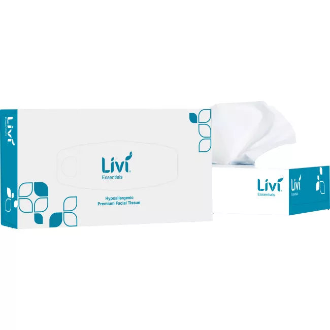 Livi Essentials Facial Tissues 2 Ply. 30 packs per case.