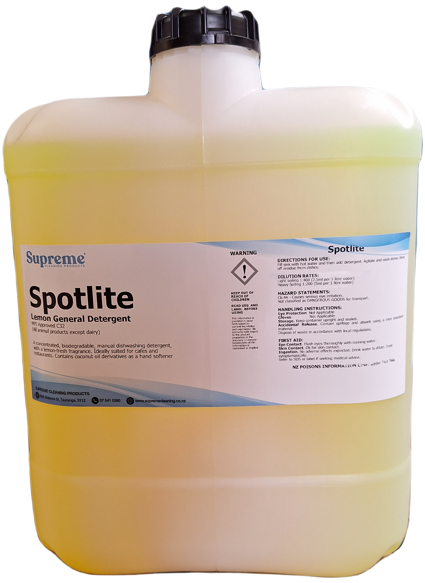 Supreme Spotlite Lemon General Dish Detergent 20 Litres