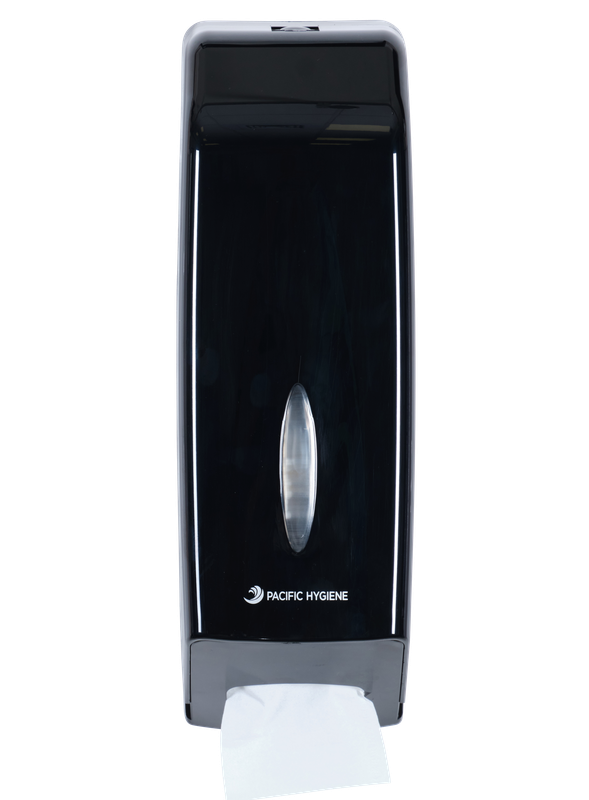 Pacific Hygiene Interleaved Toilet Tissue Dispenser in Black