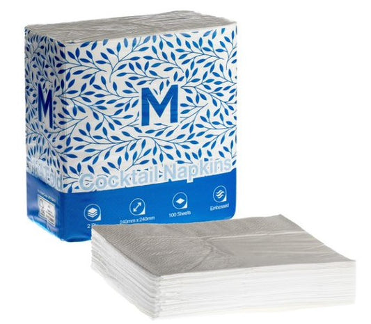 Matthews Cocktail Napkins 1/4 fold 2 ply, 1 box