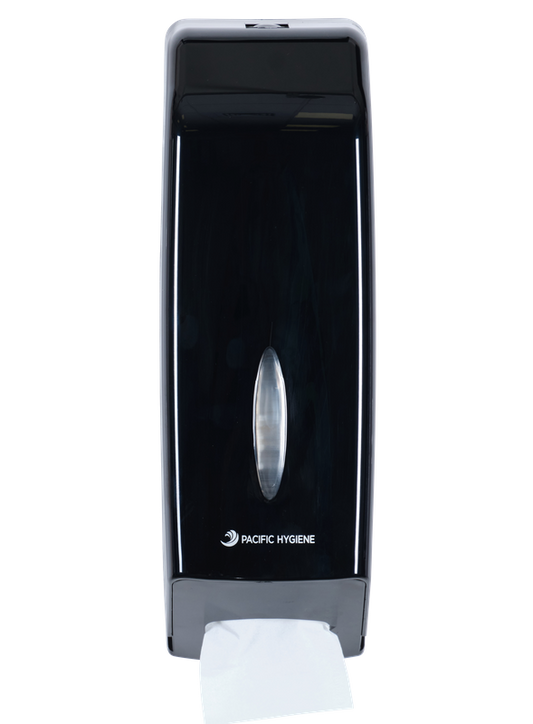 Pacific Hygiene Interleaved Toilet Tissue Dispenser in Black